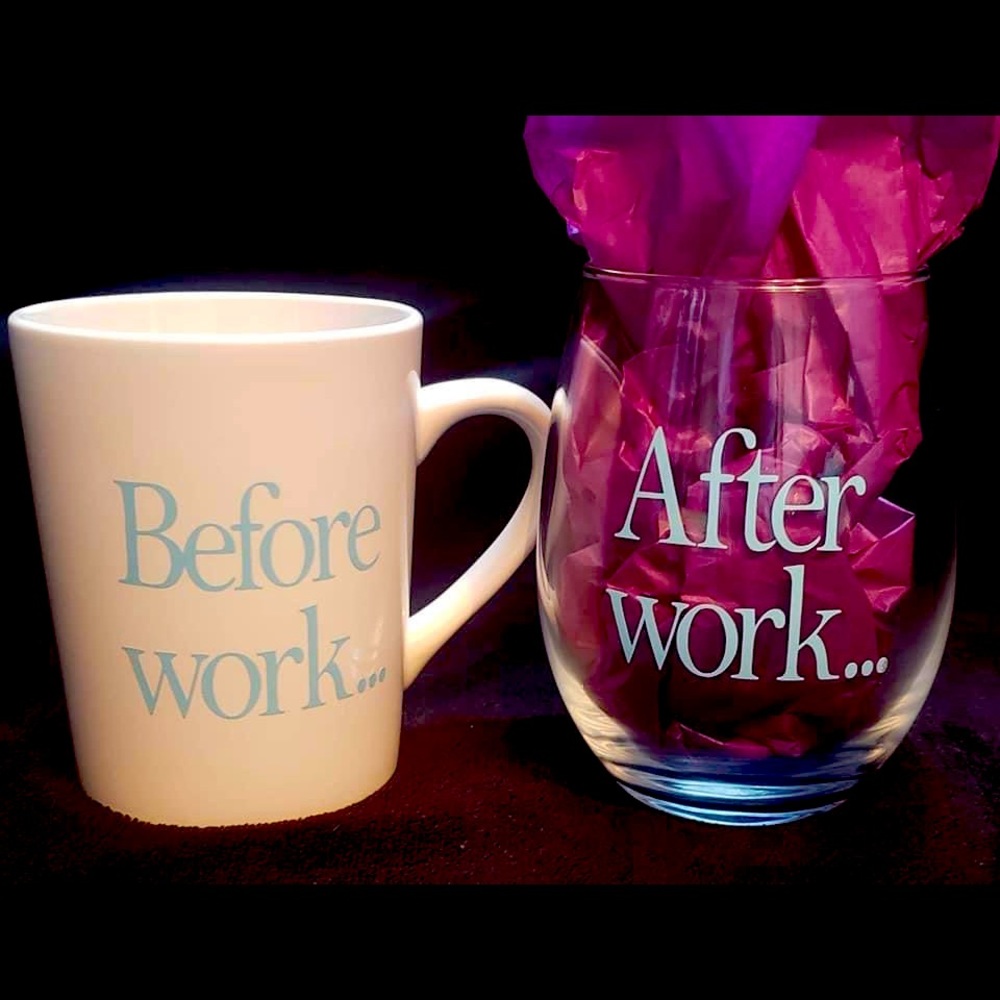 Coffee mug/wine glass set